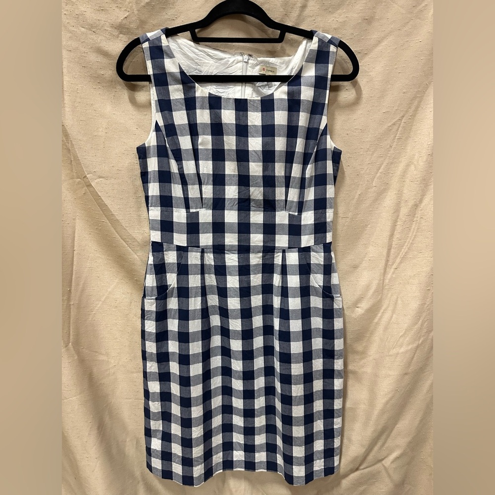 Daniel Cremieux Blue and White Sheath Midi Dress